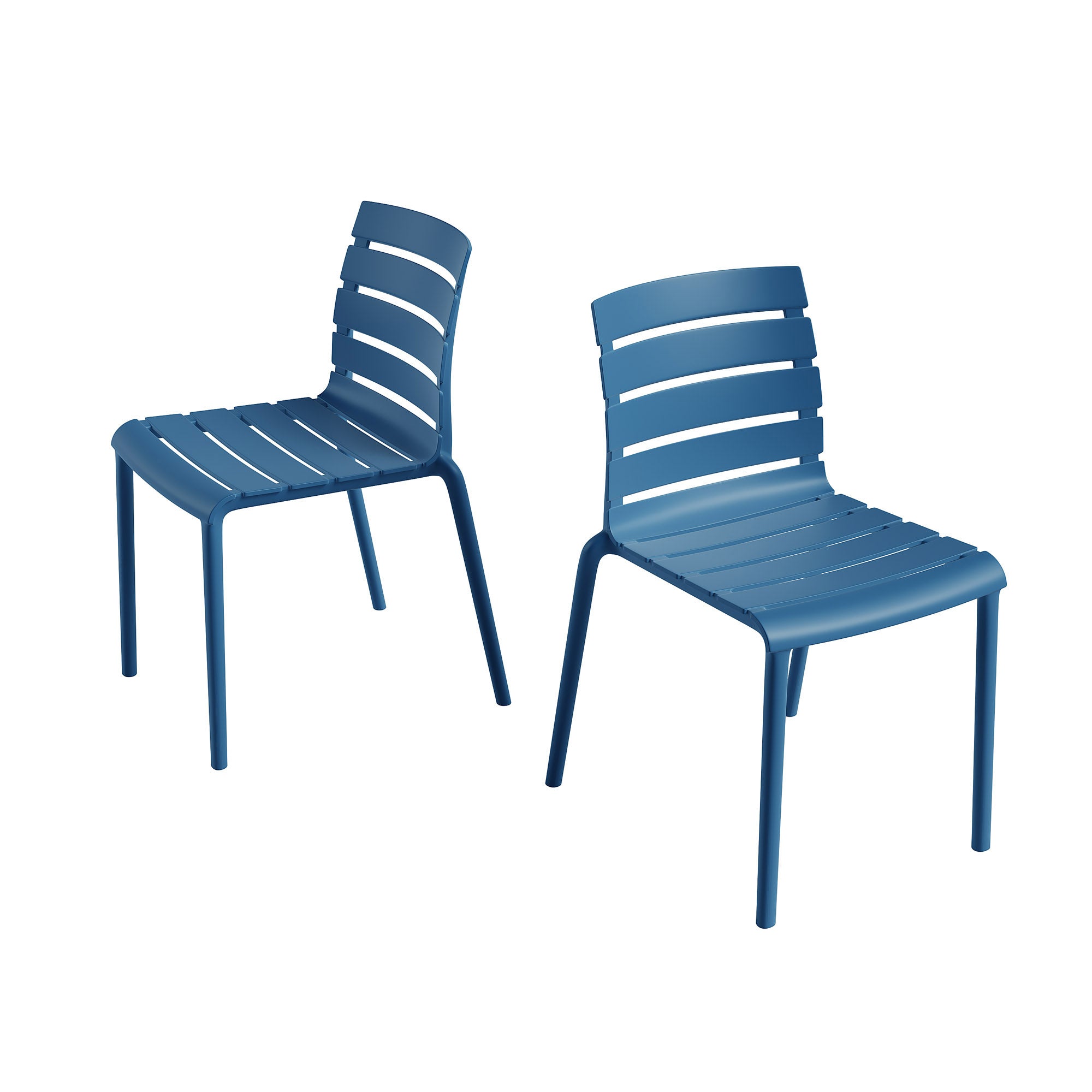Rylan Indoor and Outdoor Stackable Chair - Berry Blue - Set of 2