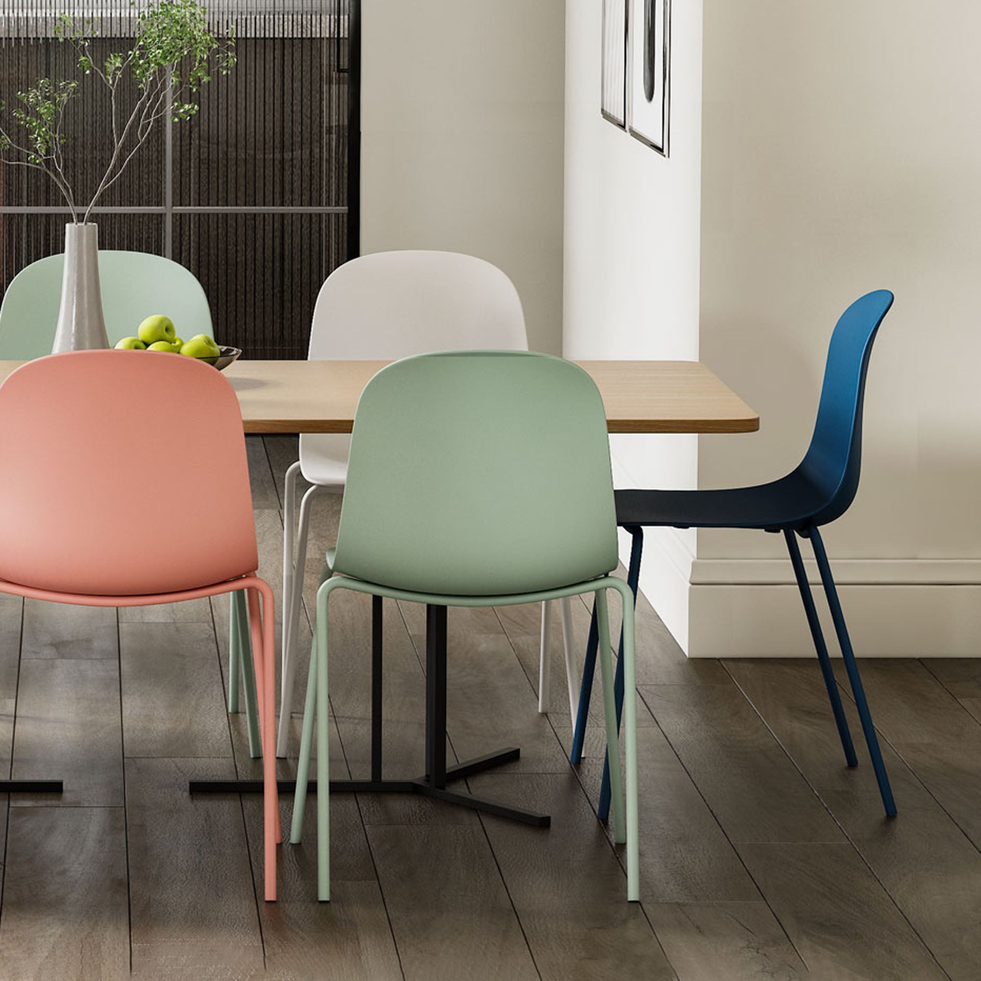 Serena Stackable Chair - Berry Blue, Indoor/Outdoor - Set of 4