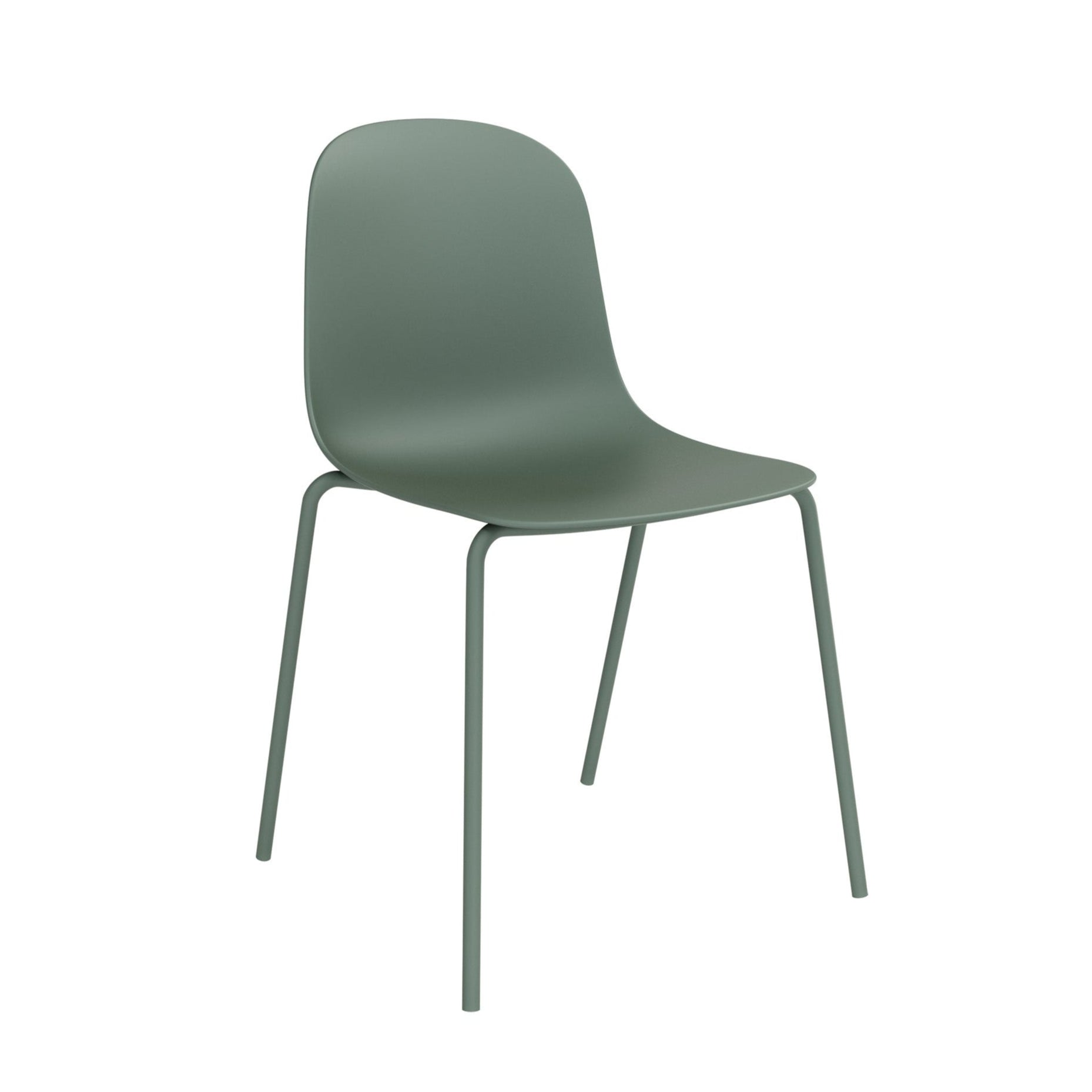 Serena Stackable Chair with Steel Frame - Aloe Green - Set of 4