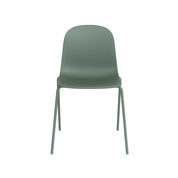 Serena Stackable Chair with Steel Frame - Aloe Green - Set of 4