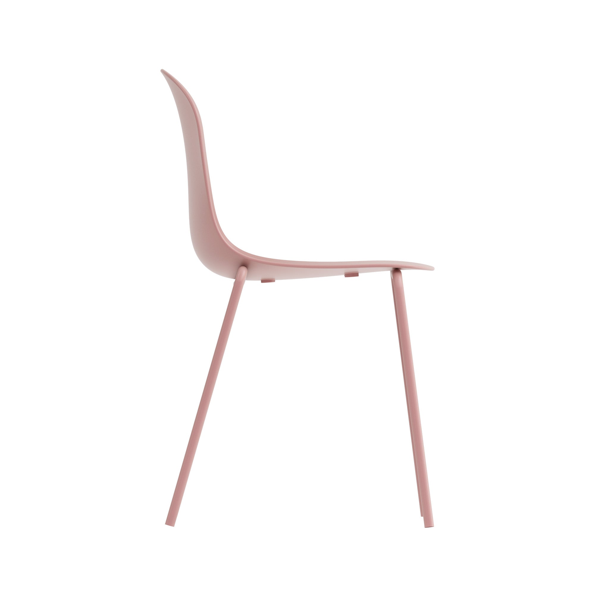 Serena Stackable Chair with Steel Frame - Dusty Pink - Set of 4