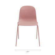 Serena Stackable Chair with Steel Frame - Dusty Pink - Set of 4