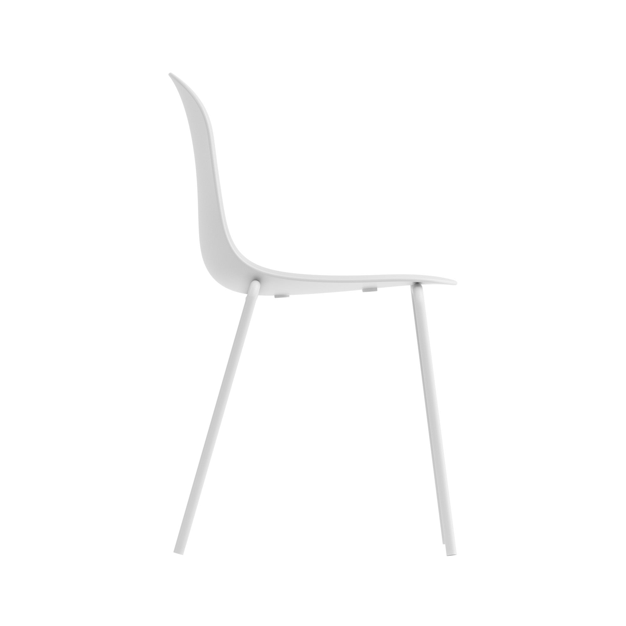Serena Stackable Chair with Steel Frame - White - Set of 4