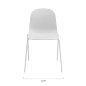 Serena Stackable Chair with Steel Frame - White - Set of 4