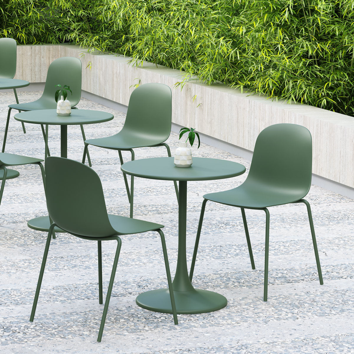 Serena Stackable Chair - Aloe Green, Indoor/Outdoor - Set of 4