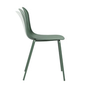 Serena Stackable Chair with Steel Frame - Aloe Green - Set of 4