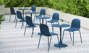 Serena Stackable Chair with Steel Frame - Berry Blue - Set of 4