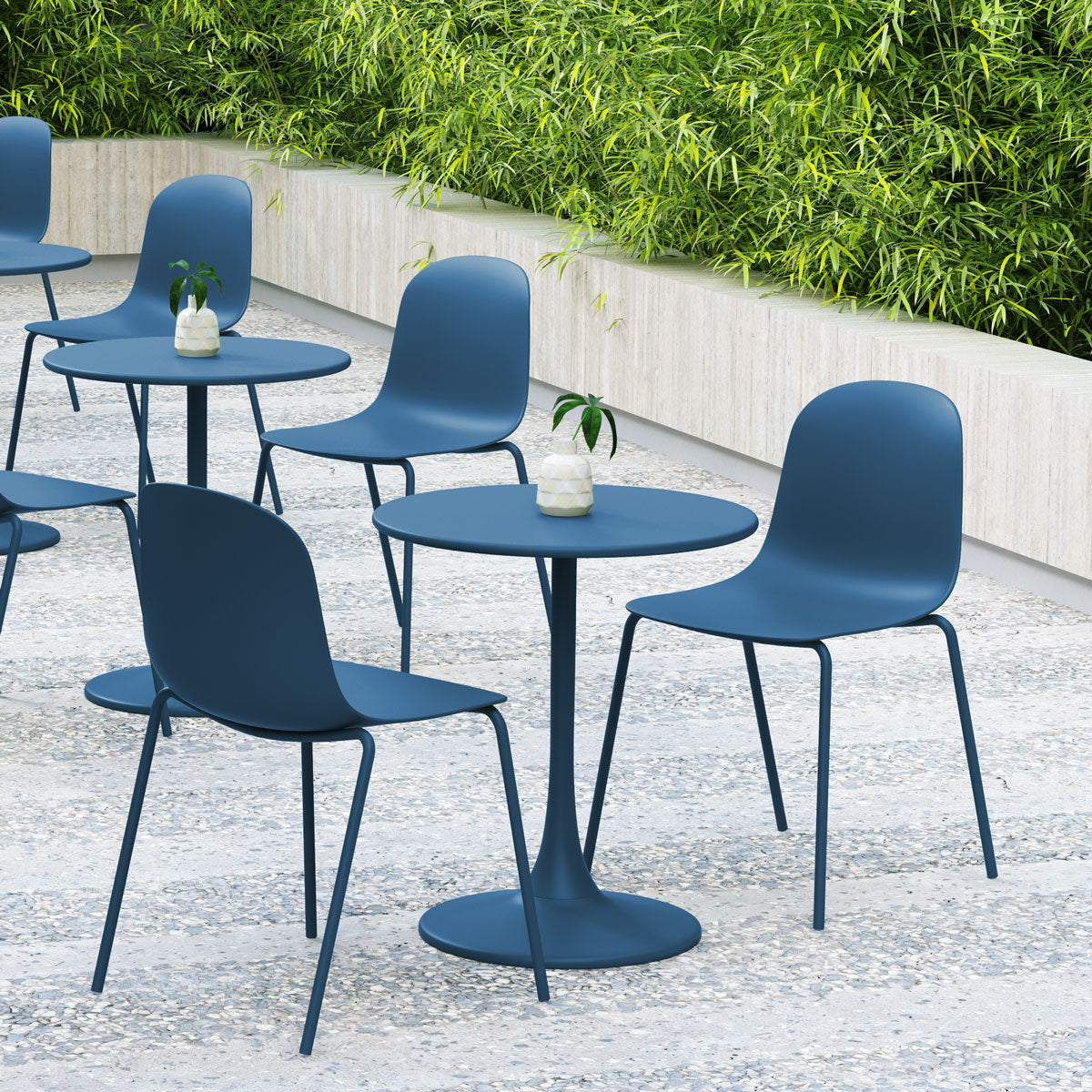 Serena Stackable Chair - Berry Blue, Indoor/Outdoor - Set of 4