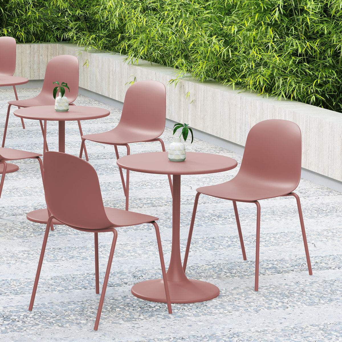 Serena Stackable Chair - Dusty Pink, Indoor/Outdoor - Set of 4
