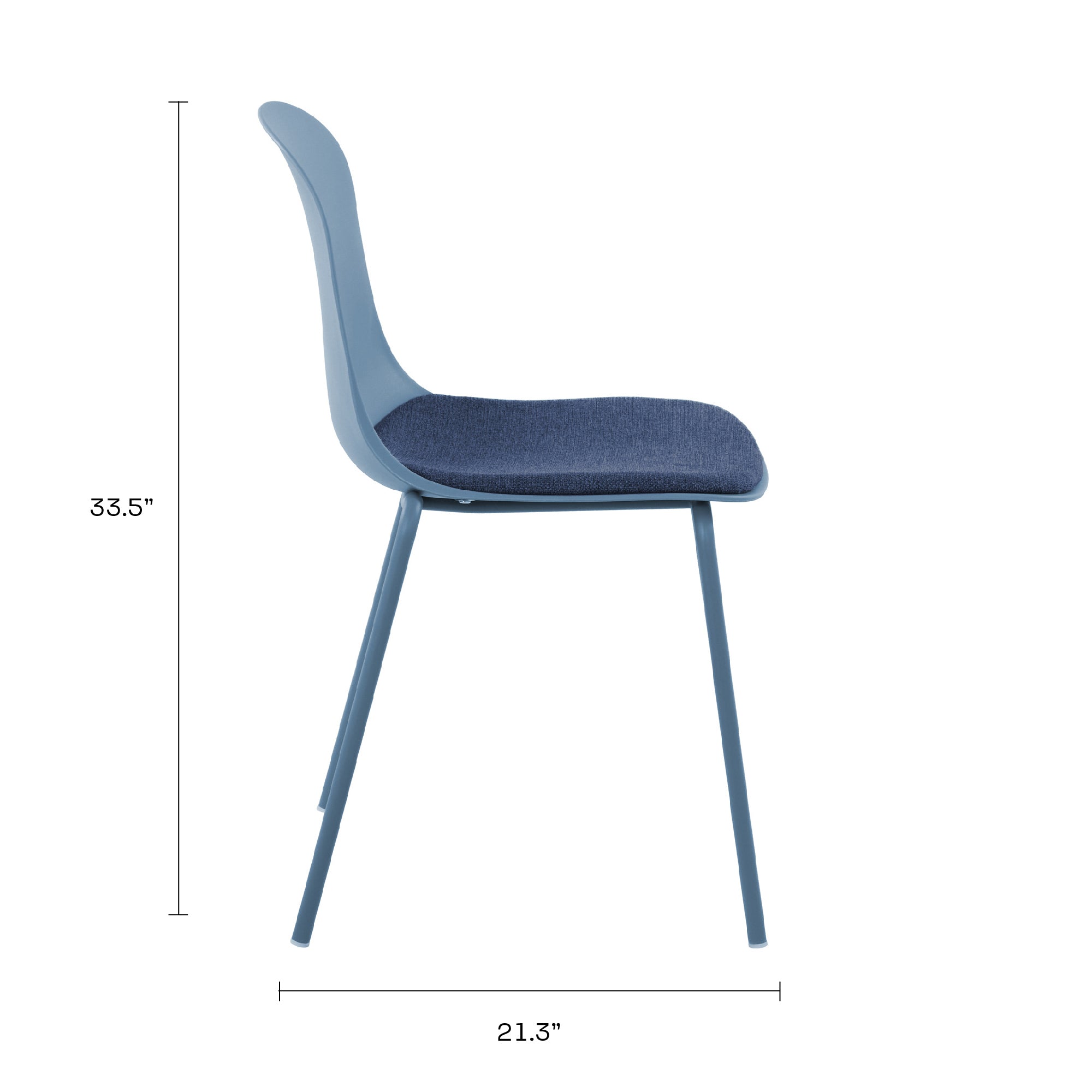 Serena Stackable Chair with Cushion - Whale Blue - Set of 4