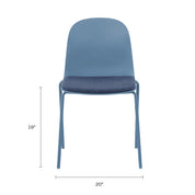 Serena Stackable Chair with Cushion - Whale Blue - Set of 4