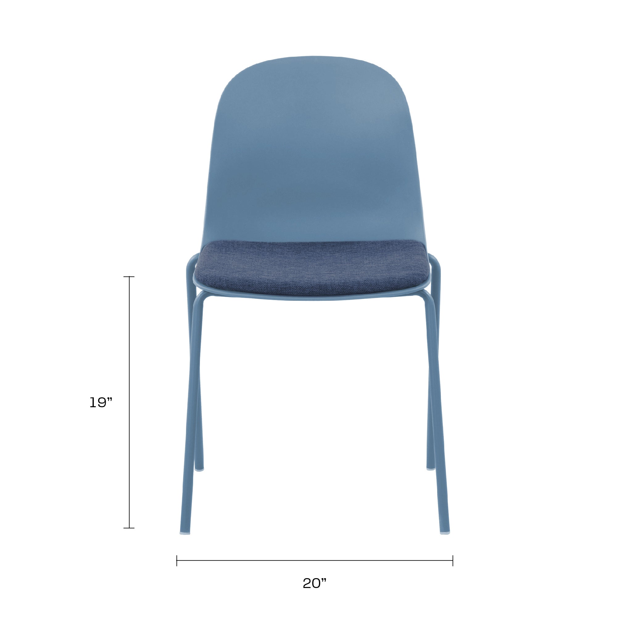 Serena Stackable Chair with Cushion - Whale Blue - Set of 4