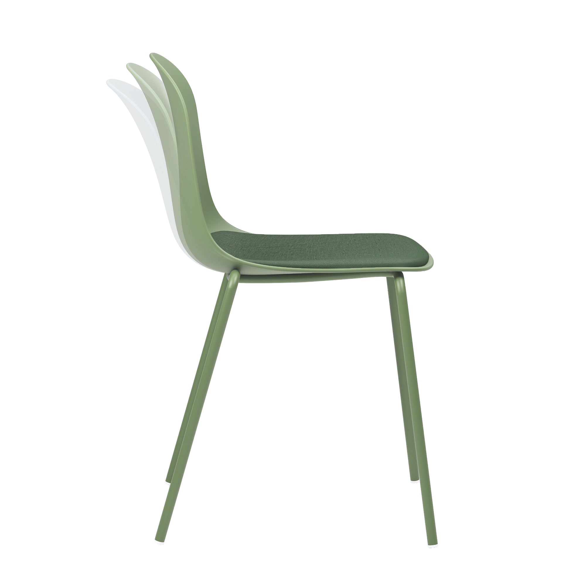 Serena Stackable Chair with Cushion - Olive Green - Set of 4