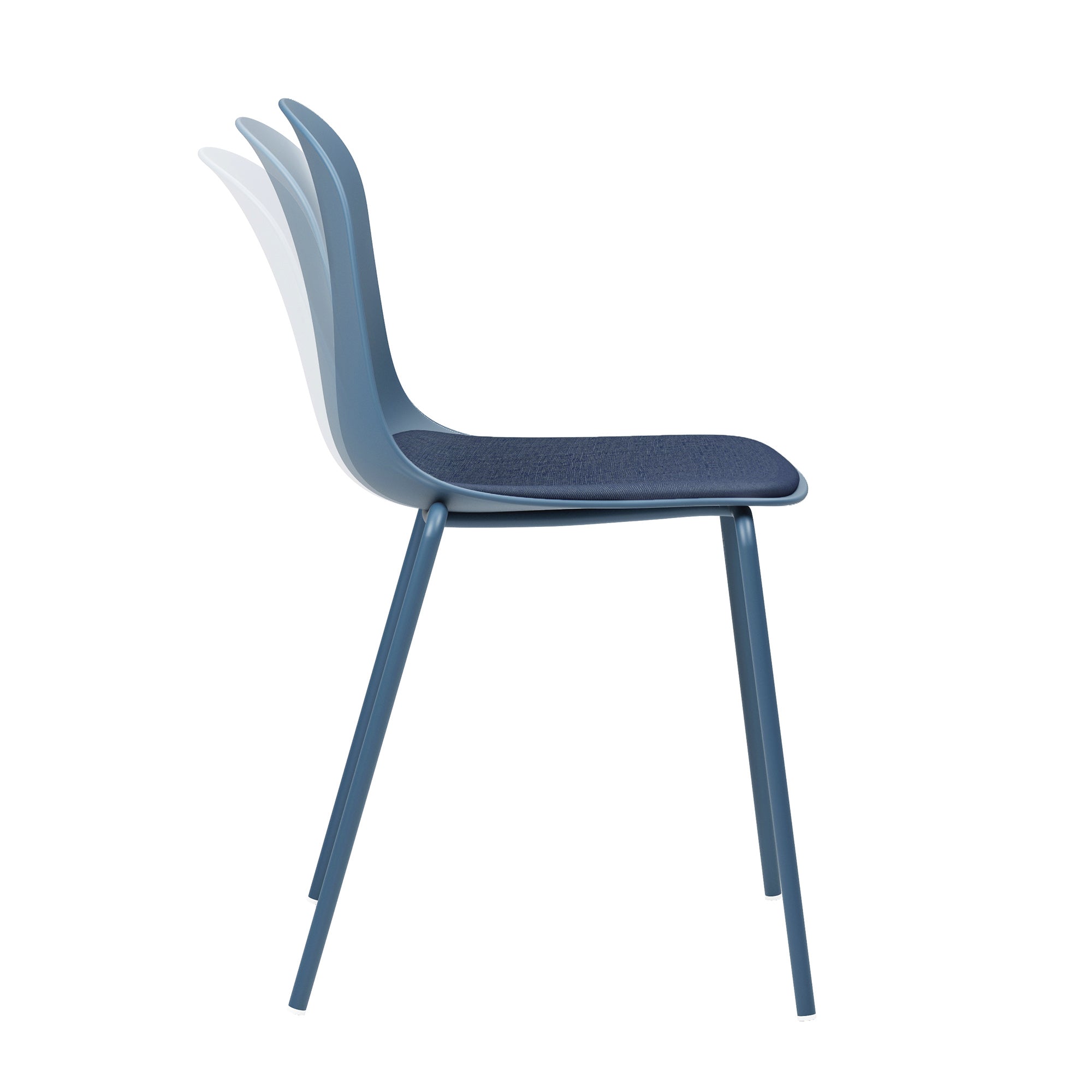 Serena Stackable Chair with Cushion - Whale Blue - Set of 4