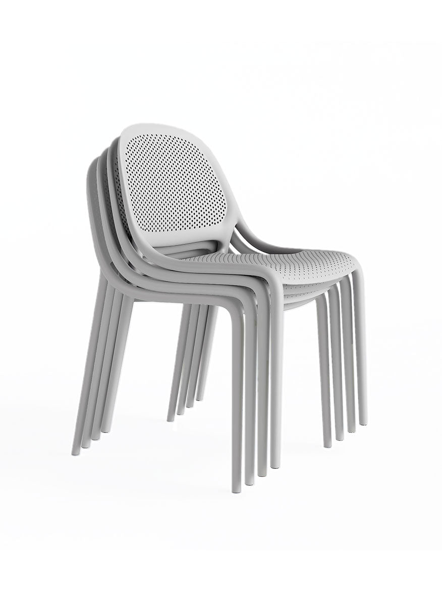 Shay Indoor and Outdoor Stackable Chair - Cement Gray - Set of 4
