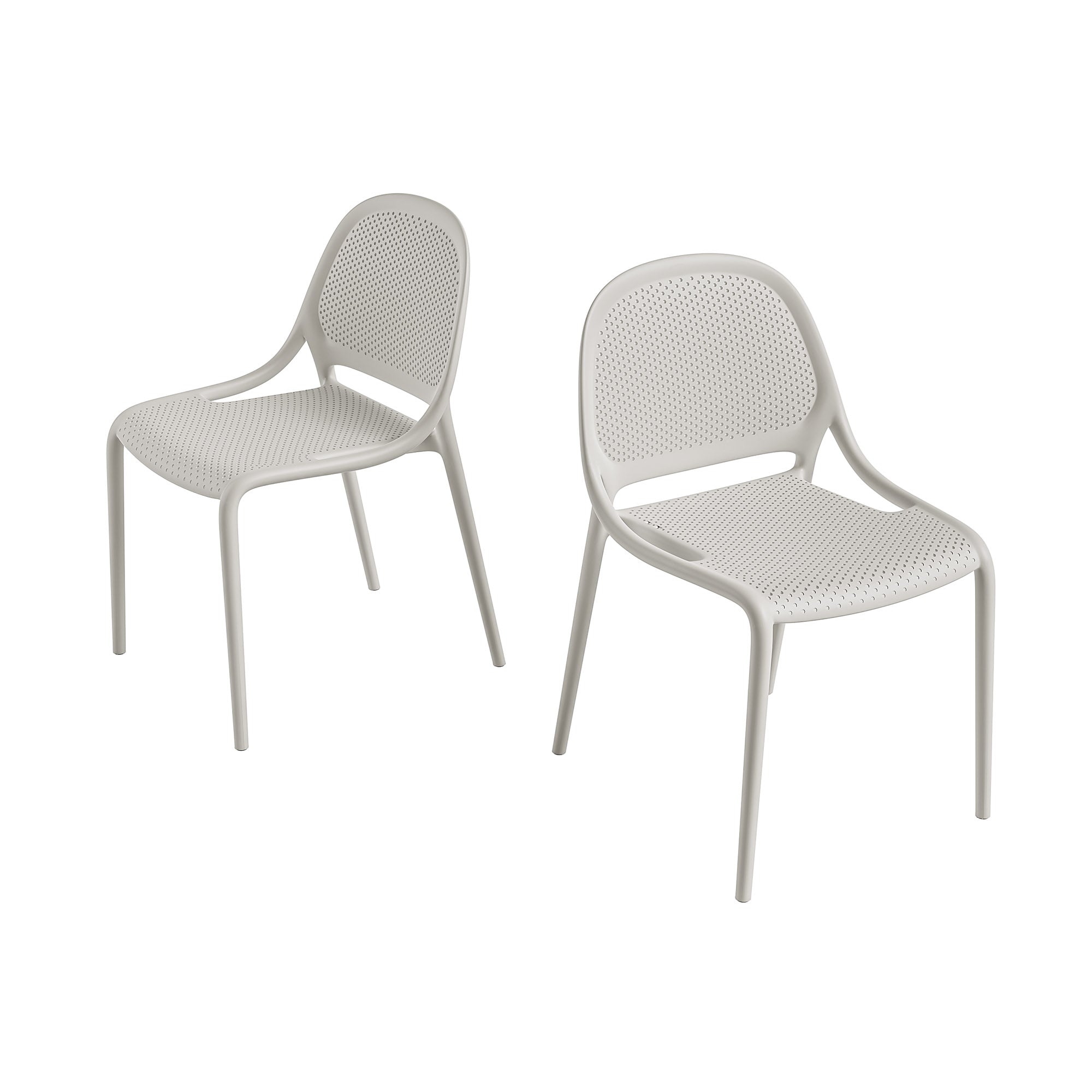 Shay Indoor and Outdoor Stackable Chair - Cement Gray - Set of 2