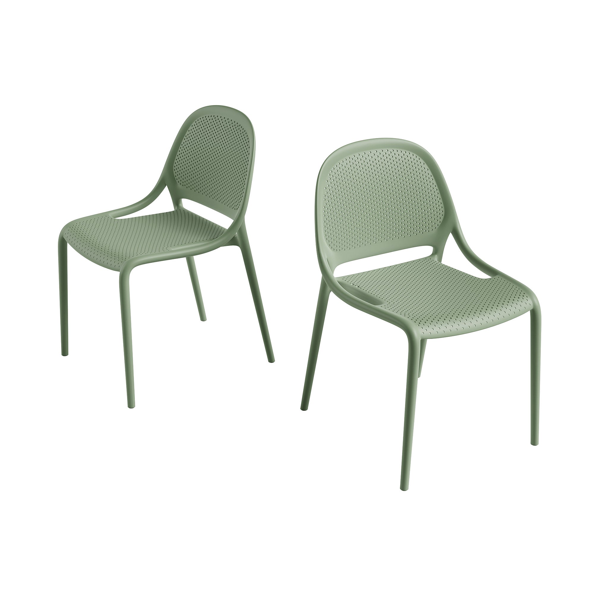 Shay Indoor and Outdoor Stackable Chair - Aloe Green - Set of 2