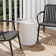 Sheila Indoor or Outdoor End Table - Stone White - 15.8"D x 19.7"H