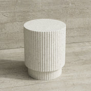 Sheila Indoor or Outdoor End Table - Stone White - 15.8"D x 19.7"H