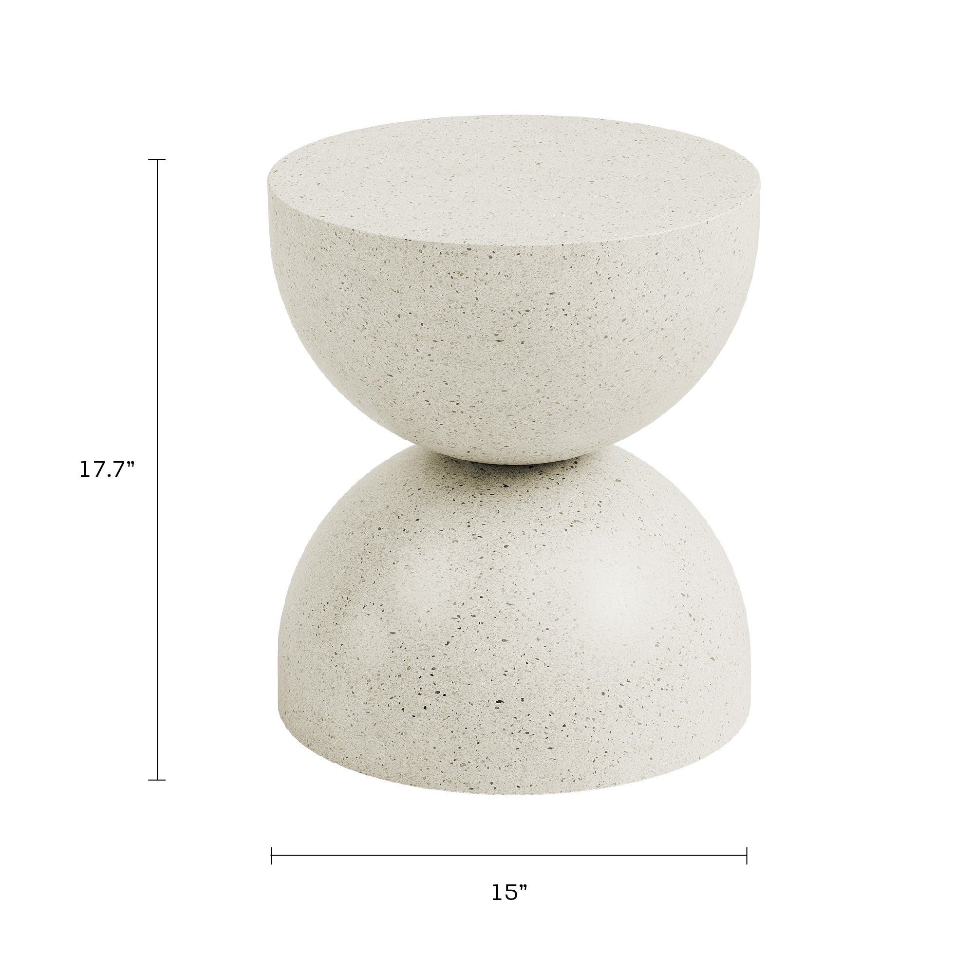 Alina Side Table - Stone White - 15"D x 17.7"H