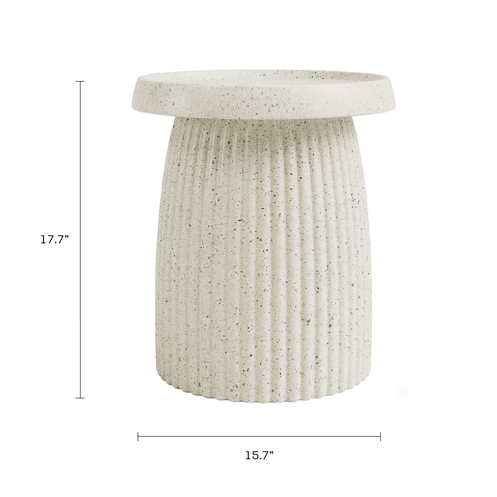 Vera Side Table - Stone White - 15.7"D x 17.7"H