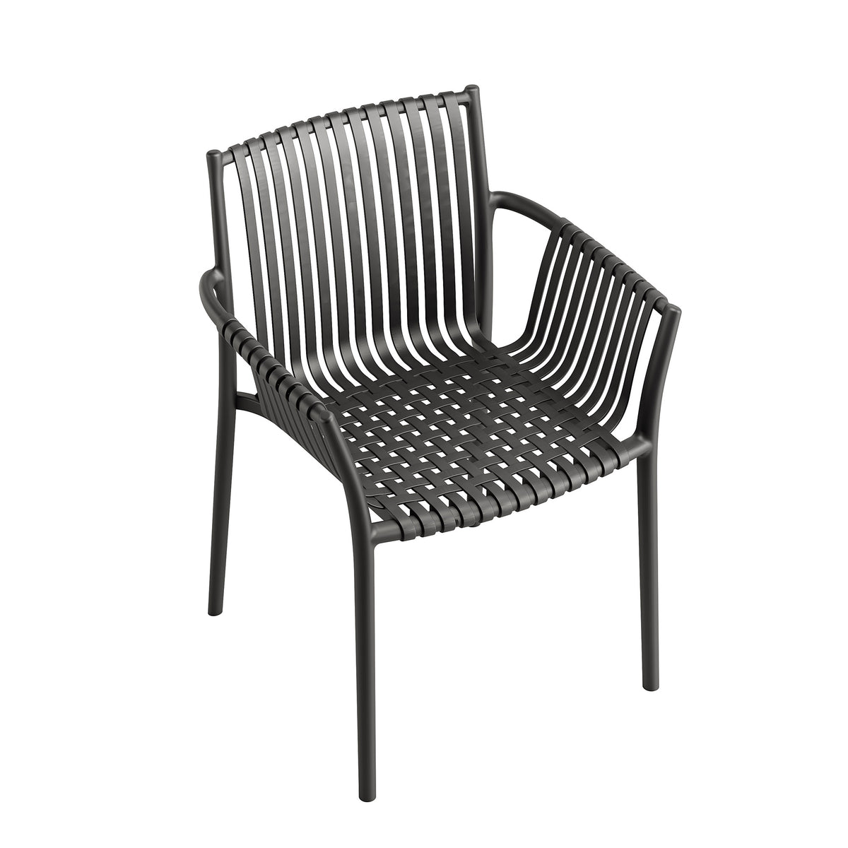 Weave Indoor and Outdoor Stackable Chair - Black - Set of 2