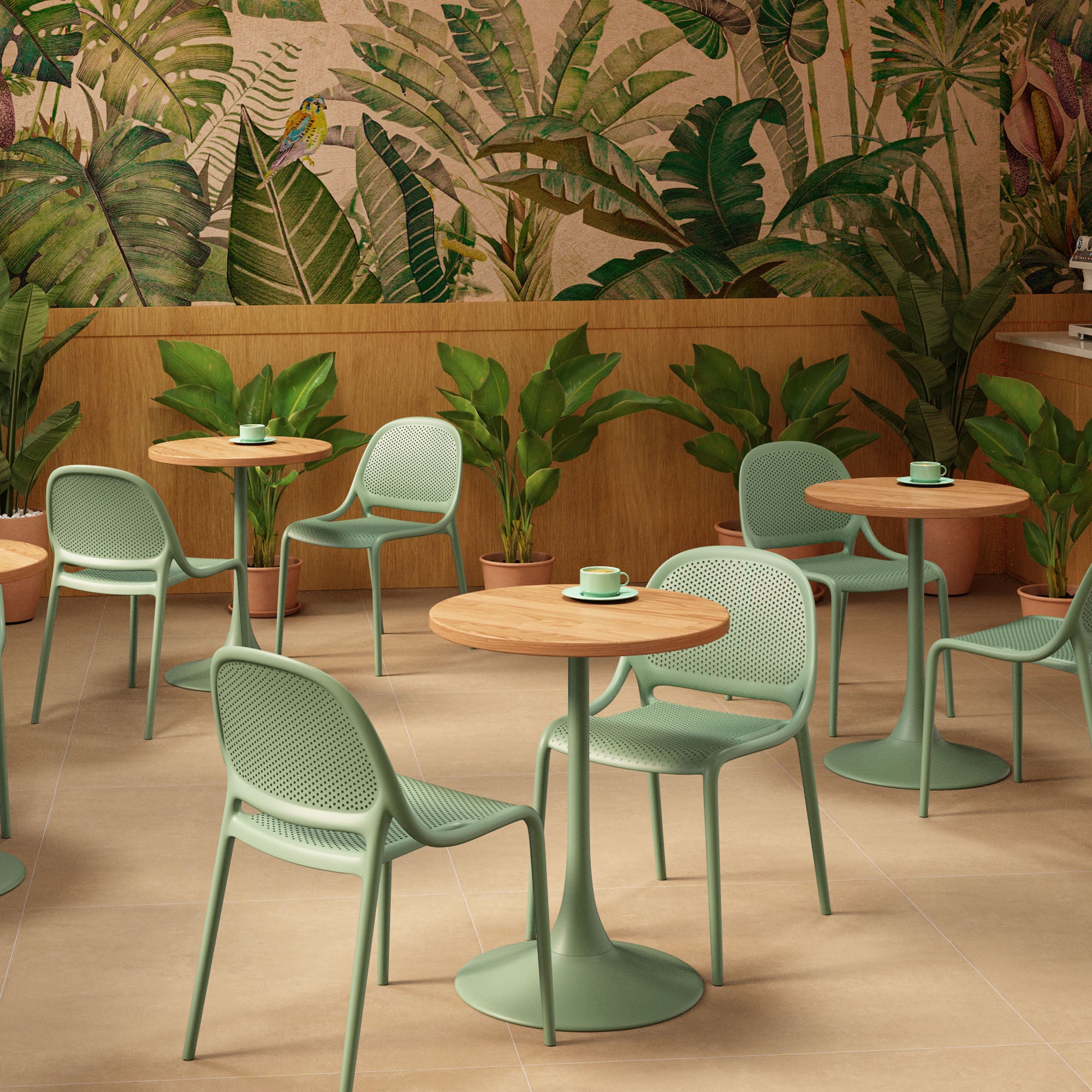 Elise Round Table - Aloe Green