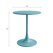 Kurv® All Steel Bistro Table for Indoors or Outdoors - 24”D x 30”H – Tiffany Blue