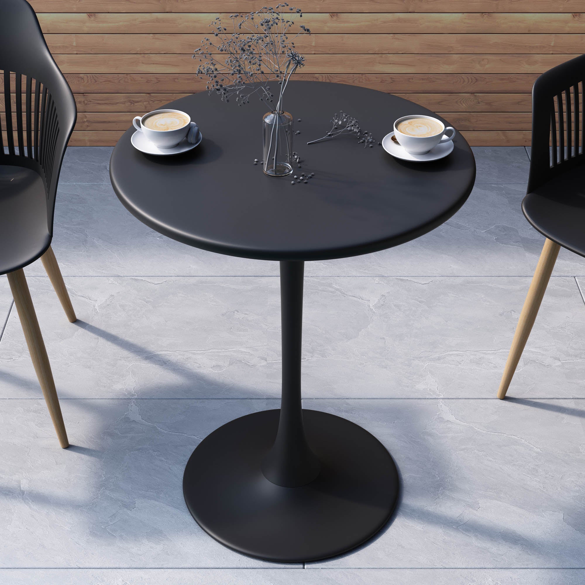 Kurv® Counter Height Table - All Steel - Black, Indoor/Outdoor