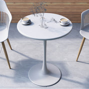 Kurv™ Series White Bistro Steel Table - 24"D x 30"H