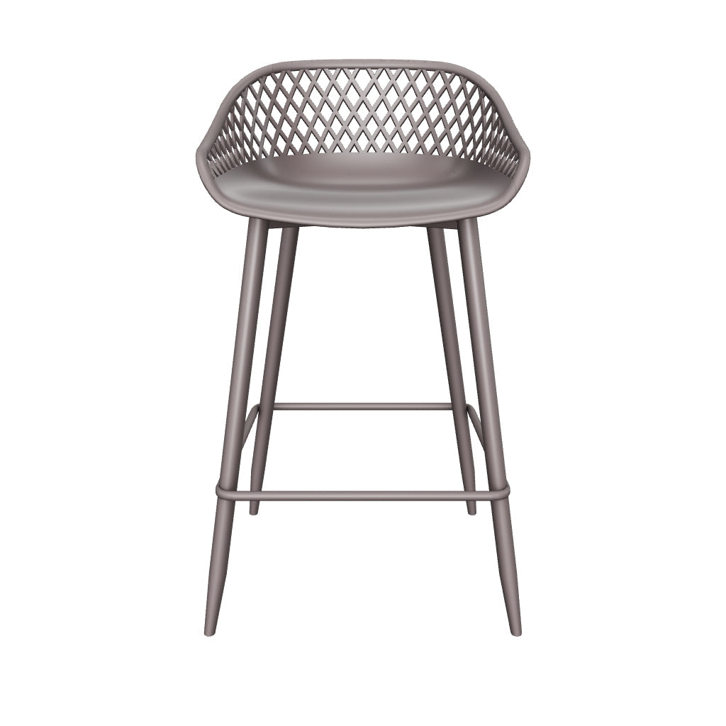 Kurv™ Indoor and Outdoor Counter Stool - Warm gray with warm gray legs - Set of 2