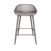 Kurv™ Indoor and Outdoor Counter Stool - Warm gray with warm gray legs - Set of 2