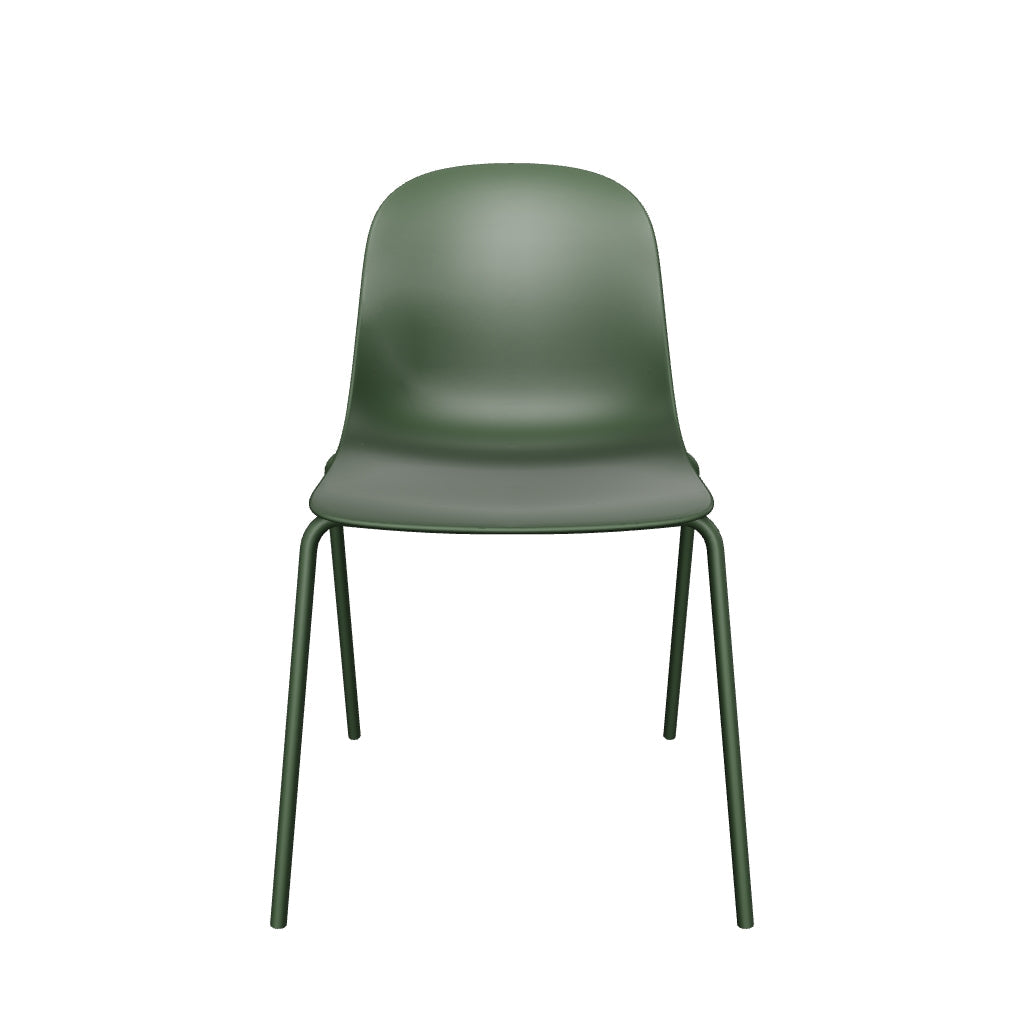 Serena Stackable Chair with Steel Frame - Aloe Green - Set of 4