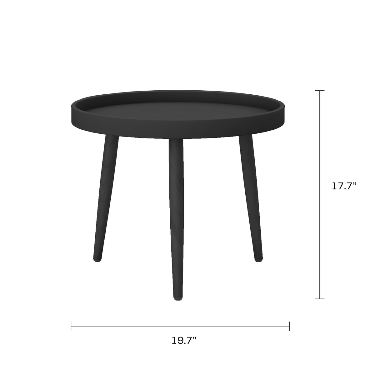 Kurv™ Chat Table - Indoor and Outdoor - Black with Black Legs