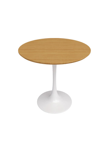Kurv™ Café Table 31.5”D x 29.5”H –  Wood Top – White Base