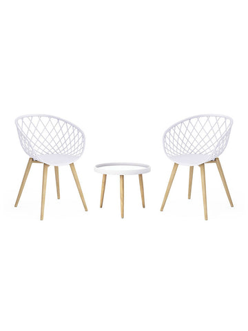 Kurv™ Chat Table and Kurv™ Chair Set - White