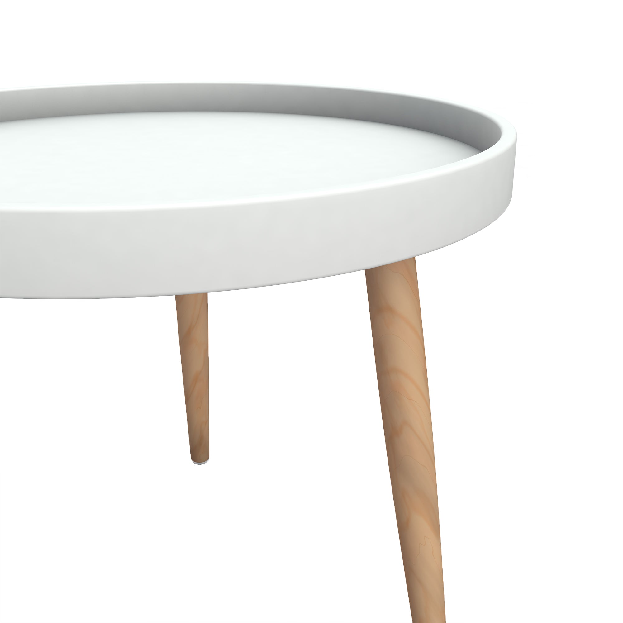 Kurv™ Series Chat Table - Indoor and Outdoor - White with Natural Legs