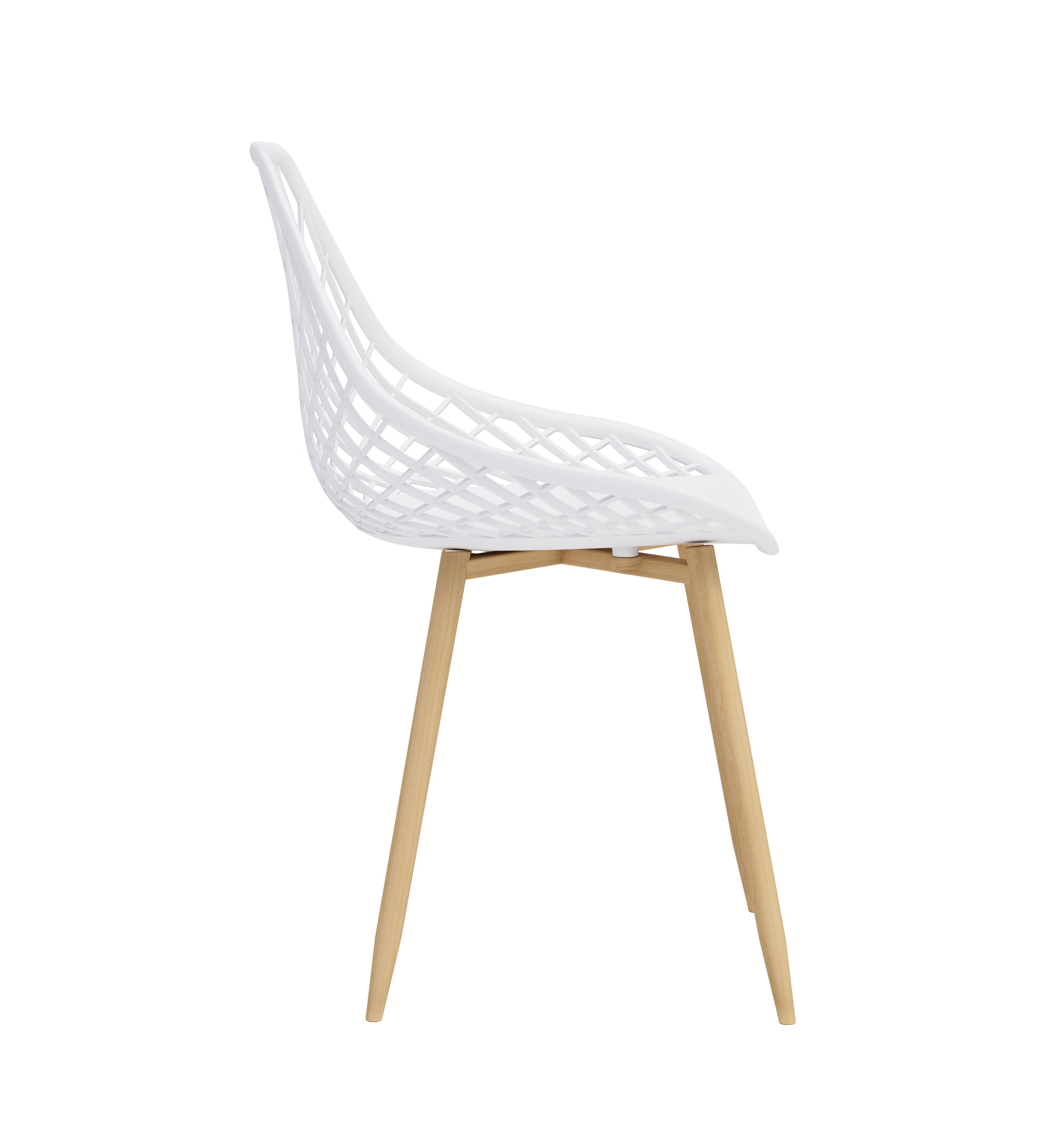 White with natural legs