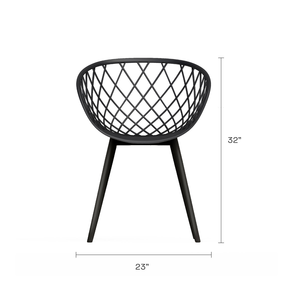 Kurv™ Chat Table and Kurv™ Chair Set - Black