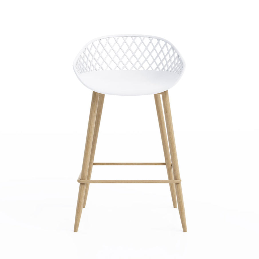 White with natural legs