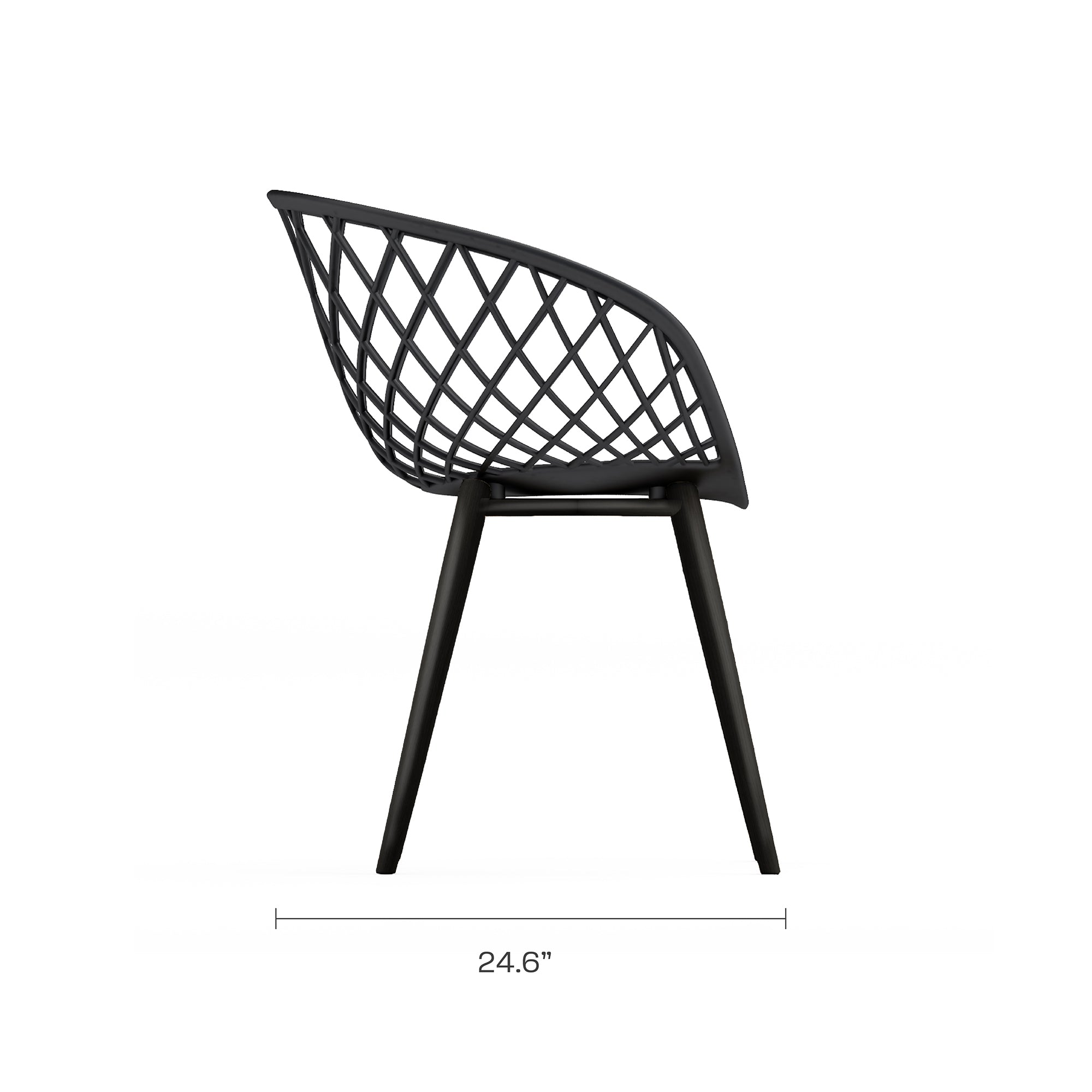 Kurv™ Series Chat Table and Kurv™ Chair Set - Black