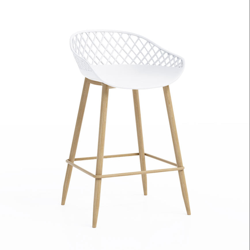 White with natural legs