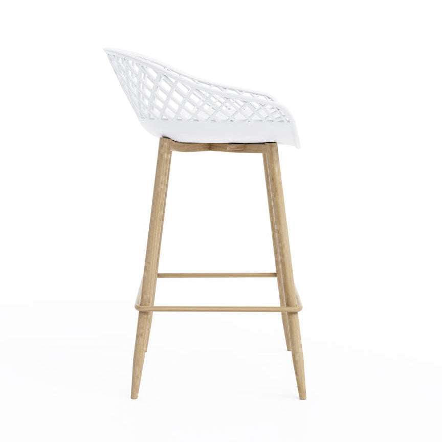 White with natural legs