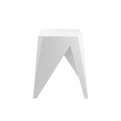 Facet Stacking Stool & Side Table- White